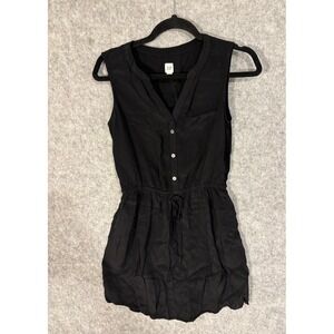 GAP Black Dress XS Sleeveless Drawstring Waist Casual Mini